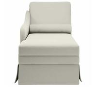 ""TOP 2026"" Fauteuil long - MODERNE - 1 PLACE - avec traversin et accoudoir droit crème velours - 145x56x70 cm FF5256