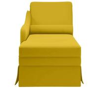 ""TOP 2026"" Fauteuil long - MODERNE - 1 PLACE - avec traversin et accoudoir droit jaune velours - 145x56x70 cm FF5255