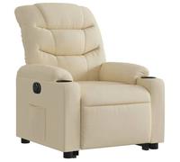 ""TOP 2026"" Fauteuil relax - Chaise inclinable électrique - 1 PERSONNE - crème tissu - 75.5x93x99.5 cm FF2918