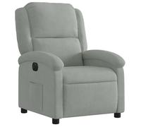 ""TOP 2026"" Fauteuil relax - Chaise inclinable électrique - 1 PERSONNE - gris clair velours - 71x86.5x99.5 cm FF2567