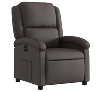 ""TOP 2026"" Fauteuil relax - Chaise inclinable électrique - 1 PERSONNE - marron foncé cuir véritable - 71x86.5x99.5 cm FF2564