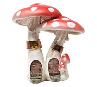 Top Collection Jardin Féérique Miniature et Terrarium Mignon Champignon Maisons avec Pick Décor, Rouge, Petit