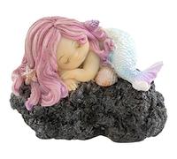 Top Collection Jardin Féérique Miniature et Terrarium Sleeping Little Mermaid on Rock Statue