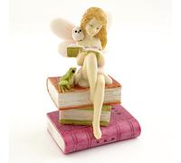 Top Collection Miniature Jardin et Terrarium Fée sur des Livres de Lecture avec Grenouille et Hibou Figurine