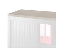 Top de finition bois chêne gris pour armoire métal L 120 x P 43 cm