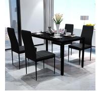 ""Top"" Ensemble de table pour salle à manger cinq pièces - 1 table et 4 chaises JILI - noir,34,15 Kg