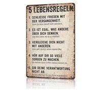 Top Five Rules Aluminum Sign 8x12 Inch | wisdom plaque for bedside table lamp wall use