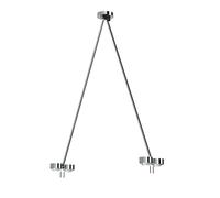 Top Light Puk Mini Ceiling Sister Twin LED 100cm Deckenleuchte, chrome, verre mat, lentille claire