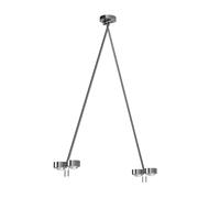Top Light Puk Mini Ceiling Sister Twin LED 80cm Deckenleuchte, chrome mat, verre mat, lentille claire