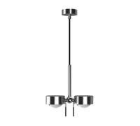 Top Light Puk Mini Long Double Pendelleuchte, chrome mat, verre mat, lentille claire