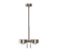 Top Light Puk Mini Long Double Pendelleuchte, nickel mat, verre mat, lentille claire