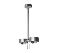 Top Light Puk Mini Side Twin LED Deckenleuchte, 40cm, chrome mat, verre mat, lentille claire