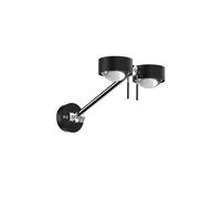 Top Light Puk Mini Wing Twin LED Lentille/Verre Decken-/Wandleuchte, 20cm, noir mat