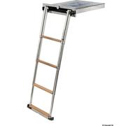 Top Line échelle de bain télescopique en teck 4 marches , 1 pièce