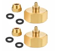 TOP-MAX Lot de 2 adaptateurs de jardin en laiton 1,9 cm GHT vers 0,6 cm | Résiste à la rouille et à l'usure, étanche avec rondelle en caoutchouc et anneau de verrouillage, idéal pour les systèmes