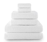 Top Towel - Combo - Lot de 2 essuie-Mains, 2 Serviettes de Bain ou de Douche et 2 Serviettes de Bidet - Lot de Serviettes de Toilette - 100% Coton - 500 g/m² - Blanc