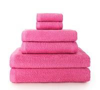 Top Towel - Combo - Lot de 2 essuie-Mains, 2 Serviettes de Bain ou de Douche et 2 Serviettes de Bidet - Lot de Serviettes de Toilette - 100% Coton - 500 g/m² - Fraise