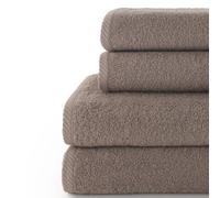 Top Towel - Combo - Lot de 2 Serviettes de Toilette et 2 Serviettes de Bain ou Douche - 100% Coton - 400 g/m² - Vison
