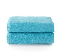 Top Towel - Plus - Lot de 2 Serviettes de Toilette - Serviettes de Bain - 100% Coton - 400 g/m² - Dimensions 100 x 50 cm - Aquamar