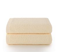 Top Towel - Plus - Lot de 2 Serviettes de Toilette - Serviettes de Bain - 100% Coton - 400 g/m² - Dimensions 100 x 50 cm - Naturel