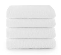Top Towel - Plus - Serviettes de Bain - 4 Serviettes de Visage ou Bidet - 30 x 50 cm - 100% Coton - Blanc