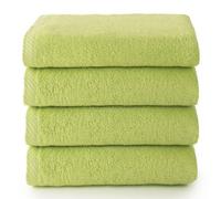 Top Towel - Plus - Serviettes de Bain - 4 Serviettes de Visage ou Bidet - 30 x 50 cm - 100% Coton - Citron Vert