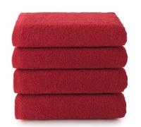 Top Towel - Plus - Serviettes de Bain - 4 Serviettes de Visage ou Bidet - 30 x 50 cm - 100% Coton - Grenate
