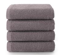 Top Towel - Plus - Serviettes de Bain - 4 Serviettes de Visage ou Bidet - 30 x 50 cm - 100% Coton - Gris