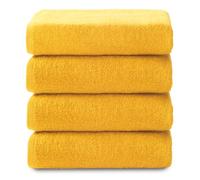 Top Towel - Plus - Serviettes de Bain - 4 Serviettes de Visage ou Bidet - 30 x 50 cm - 100% Coton - Or
