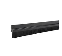 TOP-VIGOR Brosse de porte - 100 cm (L) x 4,1 cm (l) - Base en alliage d'aluminium noire - Boudin de porte - Avec brosse en nylon noir de 2 cm