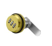 TOP-VIGOR Cadenas à combinaison à code à 3 chiffres, 20 mm, en alliage de zinc, serrure à numéro de sécurité pratique pour casier, porte, armoire, boîte aux lettres, tiroir, placard, doré