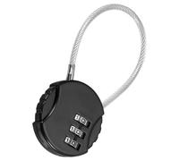 TOP-VIGOR Cadenas à combinaison de 12,7 cm, étanche à 3 chiffres, réinitialisable avec câble métallique, câble de sécurité de 135 mm, cadenas antivol pour bagages, salle de sport, casier, clôture,