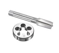TOP-VIGOR Ensemble tarauds et filières métriques M16 x 1,25 mm, tarauds à vis avec matrice de filetage rond, kit de tarauds et filières robustes pour bricolage, réparation, coupe de filetage externe