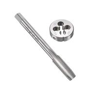 TOP-VIGOR Ensemble tarauds et filières métriques M7 x 1 mm, tarauds à vis avec matrice de filetage rond, kit de tarauds et filières robustes pour bricolage, réparation, coupe de filetage externe et
