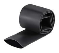 TOP-VIGOR Gaine Thermorétractable Adhésive 50 mm - Taux de Rétraction 3:1 - Isolation Électrique, Protection Câbles et Fils - Longueur 1 Mètres - Noir