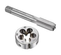 TOP-VIGOR Jeu de tarauds et filières M14 x 2 métriques à gauche avec matrice de filetage rond, kit de tarauds et filières robustes pour bricolage, réparation, coupe de filetage extérieur et intérieur