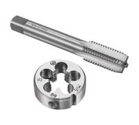 TOP-VIGOR Jeu de tarauds et filières M16 x 2 métriques à gauche avec matrice de filetage rond, kit de tarauds et filières robustes pour bricolage, réparation, coupe de filetage extérieur et intérieur
