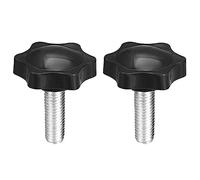 TOP-VIGOR Lot de 2 boutons de serrage hexagonaux M8 x 20 mm, tête en plastique de 38 mm de diamètre, poignée à filetage mâle