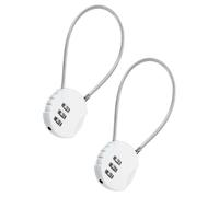 TOP-VIGOR Lot de 2 cadenas à combinaison de 20 cm, 3 chiffres étanches et réinitialisables avec câble métallique, cadenas antivol de 20 cm pour bagages, casier, clôture, boîte à outils, sac à dos,