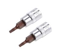 TOP-VIGOR Lot de 2 douilles Torx de 6,35 mm x T10 CR-V, embouts Torx en acier S2 de qualité supérieure, 38 mm de longueur pour ynamométrique liquet, perceuses à percussion, barre
