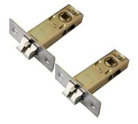 TOP-VIGOR Lot de 2 loquets à mortaise tubulaires de 50 mm avec butée de porte, loquet de porte silencieux à ressort pour portes intérieures, poignées de porte à levier