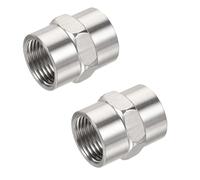 TOP-VIGOR Lot de 2 raccords de tuyau en acier inoxydable G1/2 femelle vers femelle - Adaptateur hexagonal