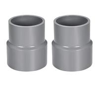 TOP-VIGOR Lot De 2 Raccords Réducteurs PVC DWV 63mm x 75mm Adaptateur De Tuyau Pour Réduction De Diamètre, Connexion Étanche Pour Systèmes D'Eau Potable Et Construction, Gris