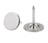 TOP-VIGOR Lot de 25 punaises à tête plate argentées pour tapisserie, punaises robustes, 11 x 13 mm, punaises décoratives pour mur, tableau en liège, meubles et tableau d'affichage