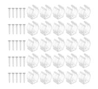 TOP-VIGOR Lot de 25 supports de fixation T5 en U pour ampoule LED, support de tube fluorescent en plastique avec vis pour éviter l'affaissement, transparent