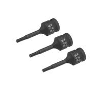TOP-VIGOR Lot de 3 douilles hexagonales à impact llen H4 (4 mm), embouts hexagonaux en acier CR-MO de qualité supérieure, 60 mm de longueur pour ynamométrique liquet, perceuses à
