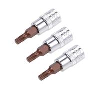 TOP-VIGOR Lot de 3 douilles Torx 6,35 mm x T20 CR-V, embouts Torx en acier S2 de qualité supérieure, 38 mm de longueur pour ynamométrique liquet, perceuses à percussion, barre coulissante