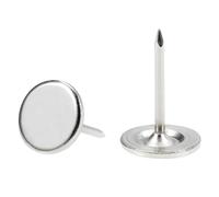 TOP-VIGOR Lot de 30 punaises à tête plate en argent pour tapisserie, punaises à pousser robustes, punaises décoratives à tête plate de 11 x 17 mm pour mur, tableau en liège, meubles et tableau d