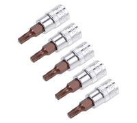 TOP-VIGOR Lot de 5 douilles Torx 6,35 mm x T20 CR-V, embouts Torx en acier S2 de qualité supérieure, 38 mm de longueur pour ynamométrique liquet, perceuses à percussion, barre coulissante