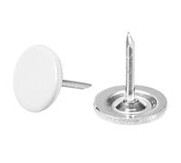 TOP-VIGOR Lot de 50 punaises à tête plate blanches, punaises à pousser robustes, punaises décoratives à tête ronde de 11 x 13 mm pour mur, tableau en liège, meubles et tableau d’affichage